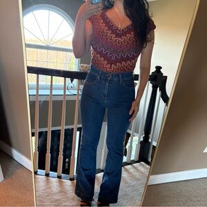 VB Veronica Beard high rise flare bottom jeans dark wash denim stretch 26 jeans